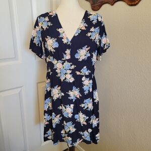 Loft Floral Dress Womens Size 12P Spring Summer With POCKETS!